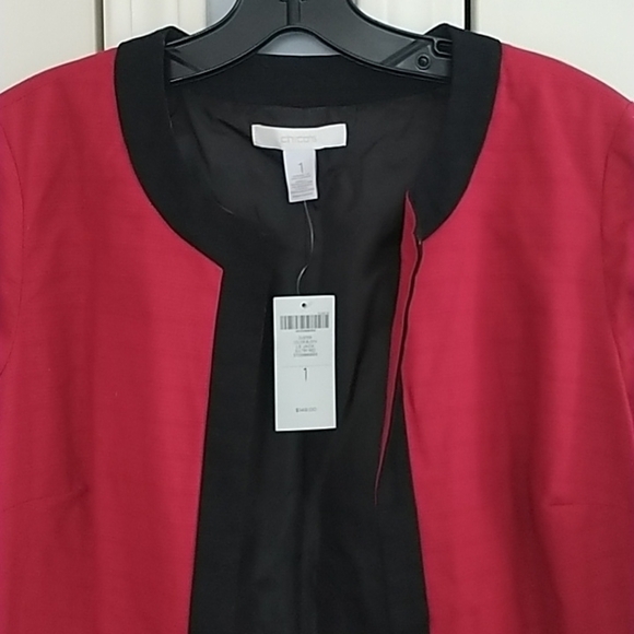 Chico's Jackets & Blazers - Chico's Color Block Sultry Red Duster Coat Jacket Sz Chico's 1 (US Small) NWT